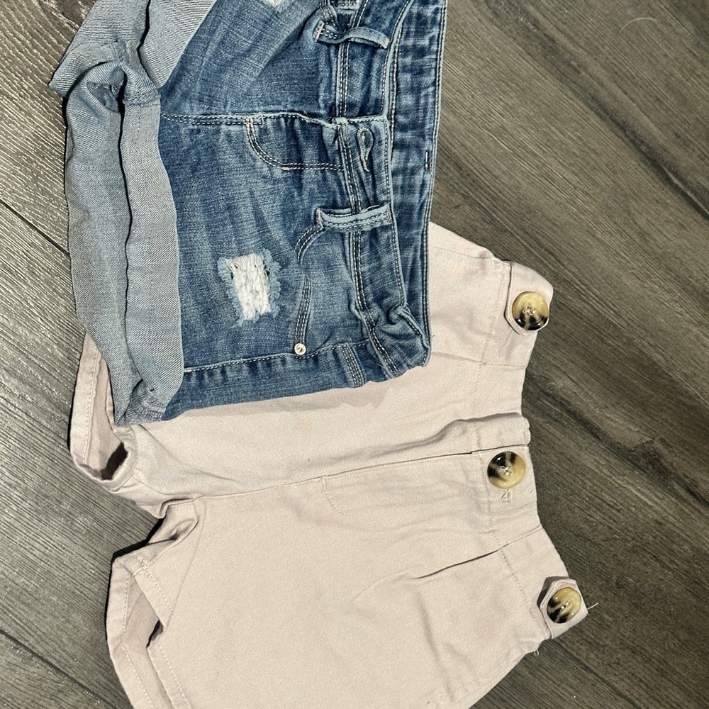 Stylish Kids Denim and Beige Shorts Set